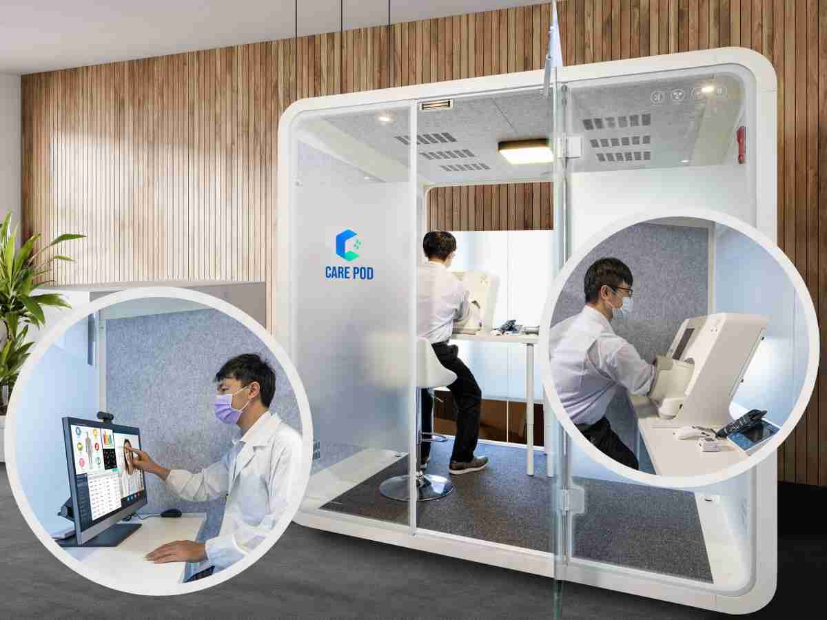 达擎于医疗科技展中展出＂远距诊疗舱＂，，，，以因应医疗数字化及社会高龄化趋势下、、、复诊及慢性病患等族群对于远距看诊需求逐渐升高所推出的创新整合方案。。。。多功能合一、、、、高隐私性的远距诊疗舱可根据病患端与医师端的不同需求，，，提供弹性化及客制化功能，，，节省医生和病患的精力及时间