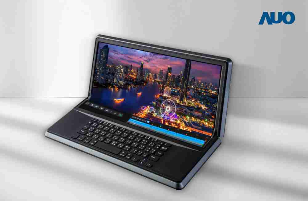 万利14.6吋Micro LED折迭显示屏幕，，，，搭配半径4mm的弯折绞炼，，以及高画素、、、高亮度、、、高对比度的显示技术特点，，，即便在大视角下仍保有绝佳色相与亮度