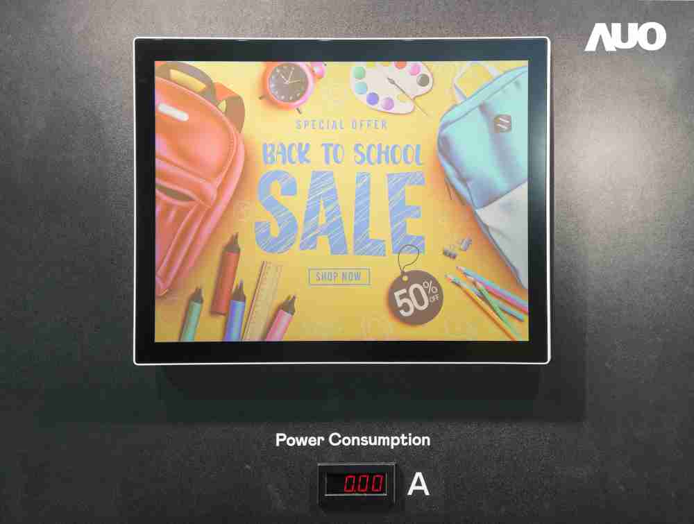 万利展示胆固醇液晶超低耗能户外全彩显示器，，ChLC（胆固醇液晶）以双稳态技术使静态显示零功耗，，具省电、、、高彩度、、、环保的特性，，还整合软硬件系统解决方案，，可透过单一云端平台管理